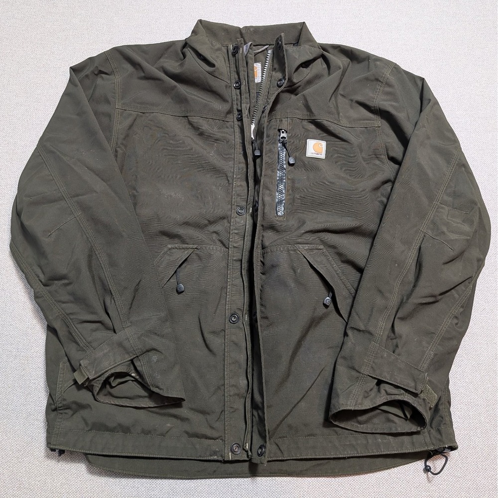 Carhartt Storm Defender Jacket Men's M Olive Green Waterproof Workwear Coat